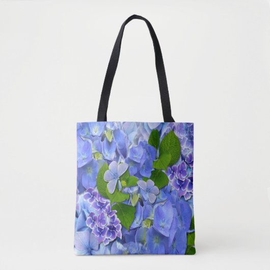 Blue Hydrangeas & Butterflies Tote Bag (Voorkant)