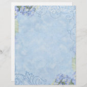 Blue Hydrangeas, Butterfly & Swirl Modern Floral (Voorkant / Achterkant)