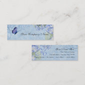Blue Hydrangeas, Butterfly & Swirl Modern Floral Mini Visitekaartje (Voorkant / Achterkant)