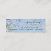 Blue Hydrangeas, Butterfly & Swirl Modern Floral Mini Visitekaartje (Achterkant)