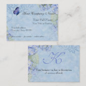 Blue Hydrangeas, Butterfly & Swirl Modern Floral Visitekaartje (Voorkant / Achterkant)