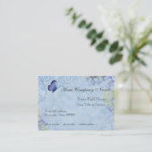 Blue Hydrangeas, Butterfly & Swirl Modern Floral Visitekaartje (Staand voorkant)