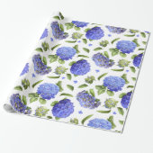 Blue Hydrangeas Cadeaupapier (Uitgerold)