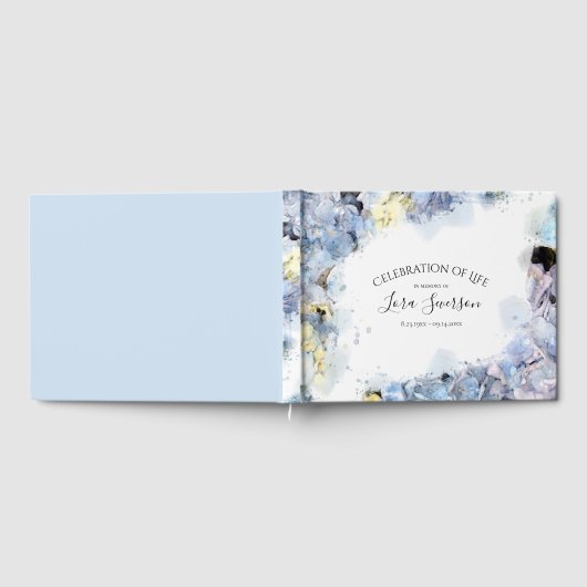 Blue Hydrangeas Celebration of Life Memorial Gastenboek (Volledig)