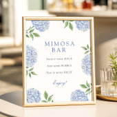 Blue Hydrangeas Classic Border Mimosa Bar Poster