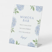 Blue Hydrangeas Classic Border Mimosa Bar Reclamebord Met Voetstuk (Voorkant)
