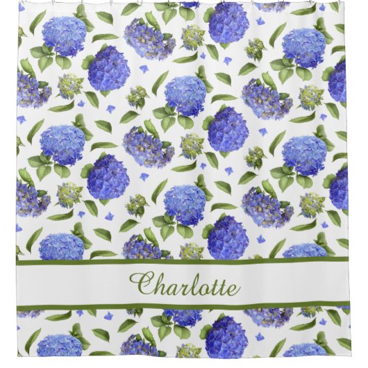 Blue Hydrangeas Douchegordijn (Voorkant)