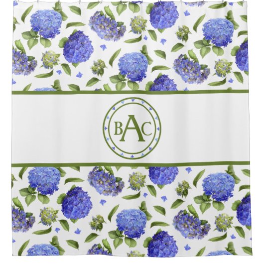 Blue Hydrangeas Douchegordijn (Voorkant)