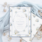 Blue Hydrangeas Elegant Baby Shower Kaart