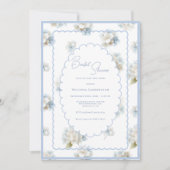 Blue Hydrangeas Elegant Bridal Shower Kaart (Voorkant)
