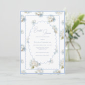 Blue Hydrangeas Elegant Bridal Shower Kaart (Staand voorkant)