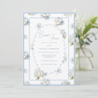 Blue Hydrangeas Elegant Bridal Shower Kaart