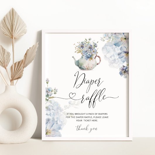 Blue Hydrangeas elegante luier loterij Poster