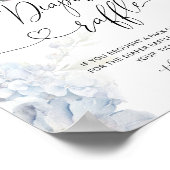 Blue Hydrangeas elegante luier loterij Poster (Hoek)