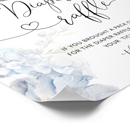 Blue Hydrangeas elegante luier loterij Poster (Hoek)