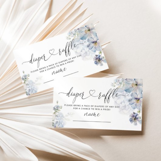 Blue Hydrangeas elegante luier loterij ticket Informatiekaartje