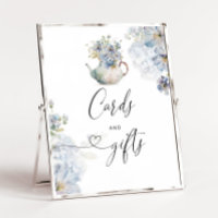 Blue Hydrangeas elegante theepot Kaarten en gesche