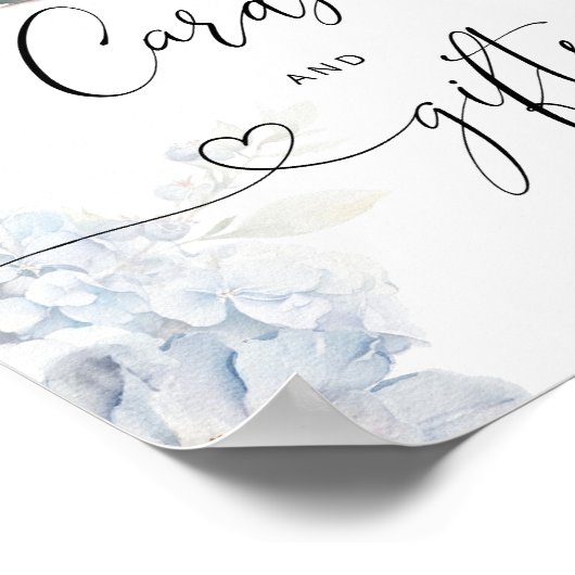 Blue Hydrangeas elegante theepot Kaarten en gesche Poster (Hoek)