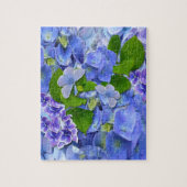 Blue Hydrangeas en Butterflies Legpuzzel (Verticaal)