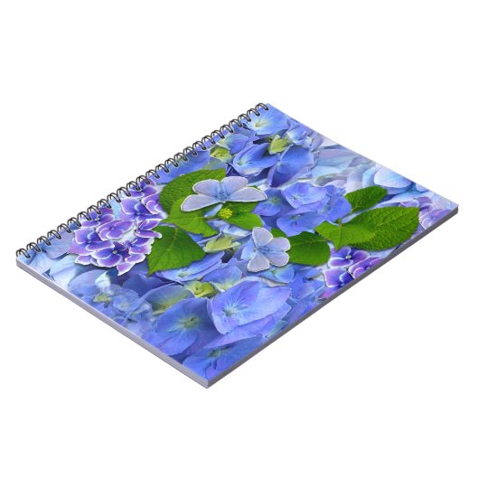 Blue Hydrangeas en Butterflies Notitieboek (Linkerzijde)