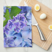 Blue Hydrangeas en Butterflies Theedoek (Quarter Fold)