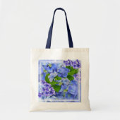 Blue Hydrangeas en Butterflies Tote Bag (Voorkant)