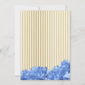 Blue Hydrangeas en Gold Stripes Vrijgezellenfeest Kaart (Achterkant)
