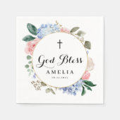 Blue Hydrangeas en Rozen godslasterlijk handdoeken Servet (Voorkant)