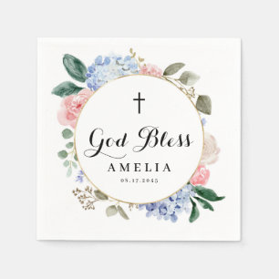 Blue Hydrangeas en Rozen godslasterlijk handdoeken Servet