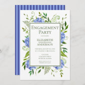 Blue Hydrangeas Engagement Party Invitation Kaart (Voorkant / Achterkant)