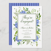 Blue Hydrangeas Engagement Party Kaart (Voorkant / Achterkant)