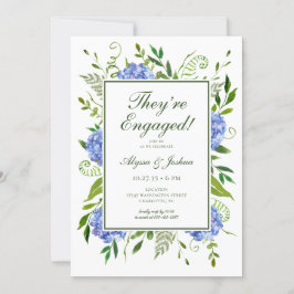 Blue Hydrangeas Engagement Party Kaart