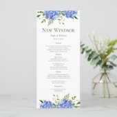 Blue Hydrangeas Engagement Party Menu (Staand voorkant)