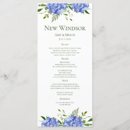 Blue Hydrangeas Engagement Party Menu