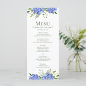 Blue Hydrangeas Engagement Party Menu (Staand voorkant)
