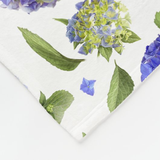 Blue Hydrangeas Fleece Deken (Hoek)