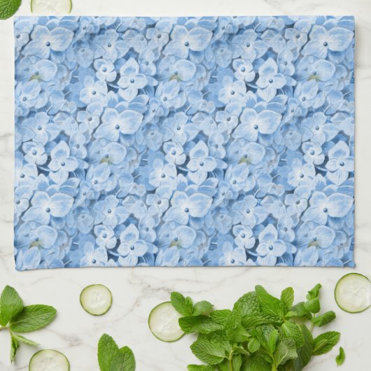 Blue Hydrangeas Floral Kitchen Towel Theedoek (Gevouwen)