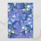 Blue Hydrangeas Floral Vrijgezellenfeest Folie Uitnodiging (Achterkant)
