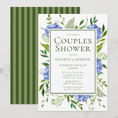 Blue Hydrangeas Floral Waterverf Couples Shower Kaart (Voorkant / Achterkant)