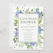 Blue Hydrangeas Floral Waterverf Couples Shower Kaart (Voorkant)