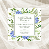 Blue Hydrangeas Floral Waterverf Rehearings Dinner Kaart