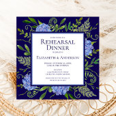 Blue Hydrangeas Floral Waterverf Rehearings Dinner Kaart