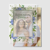 Blue Hydrangeas Floral Waterverf Rehearings Dinner Vellum Uitnodigingen (Offset (Koppel))