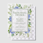 Blue Hydrangeas Floral Waterverf Rehearings Dinner Vellum Uitnodigingen (Offset (Uitnodiging))