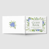 Blue Hydrangeas Floral Waterverf Wedding Gastenboek (Volledig)