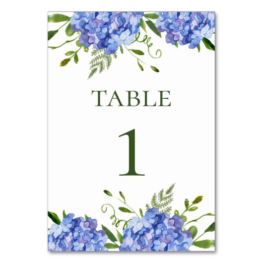 Blue Hydrangeas Floral Waterverf Wedding Kaart (Achterkant)