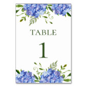 Blue Hydrangeas Floral Waterverf Wedding Kaart (Voorkant)