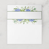 Blue Hydrangeas Floral Waterverf Wedding Plaatskaartje (Buitenkant ongevouwen)