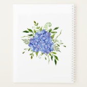 Blue Hydrangeas Floral Waterverf Wedding Planner (Achterkant)