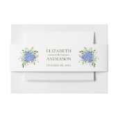 Blue Hydrangeas Floral Waterverf Wedding Uitnodigingen Wikkel (Voorkant Voorbeeld)